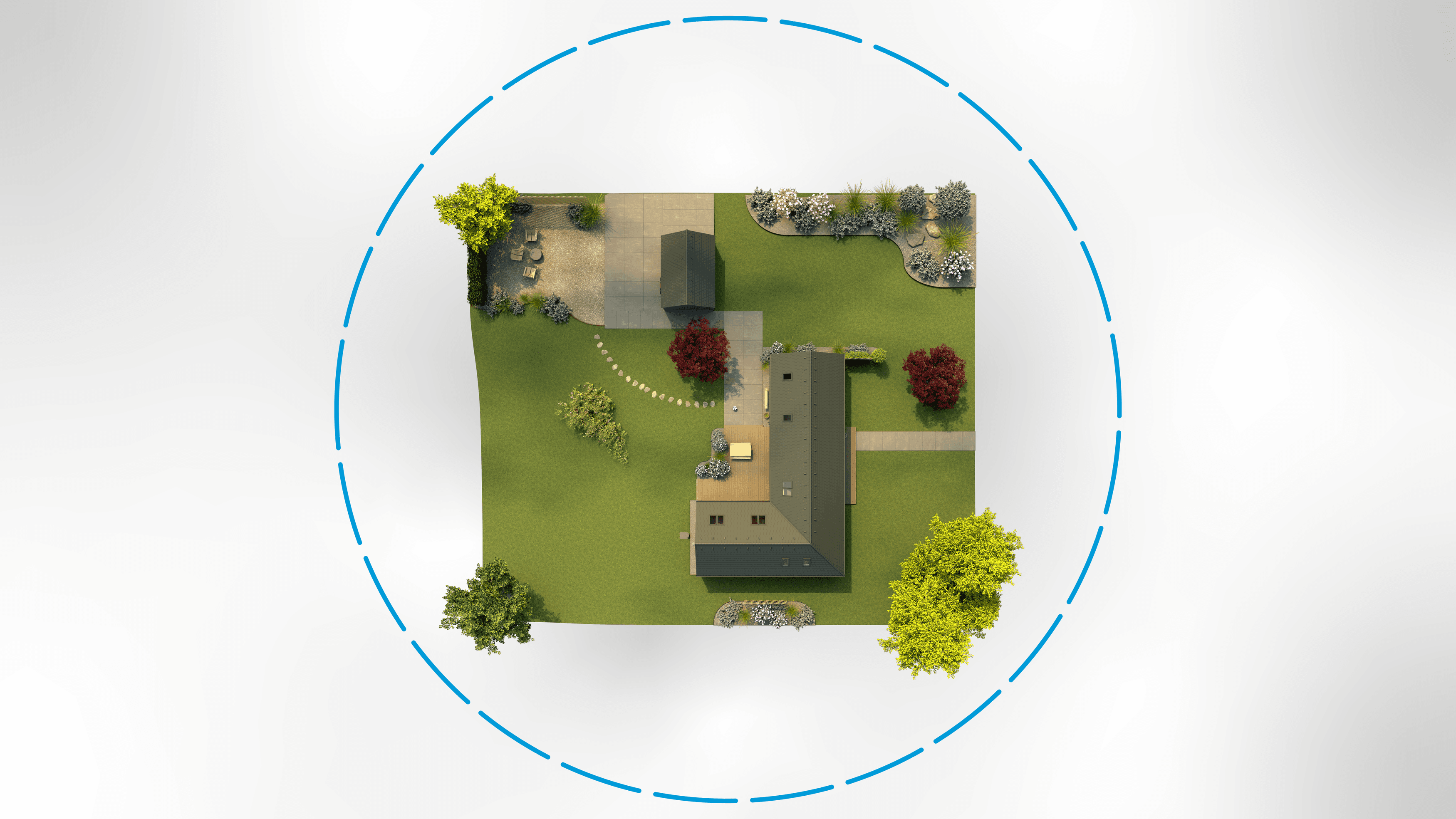 If the mower is moved outside the predefined area, you will be notified in the app and the mower alarm will sound, minimising the risk of theft. Simply use the Automower® Connect app to define your mower's GeoFence area. image